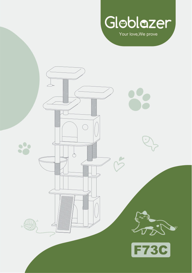 Cover of the Globlazer F73C Cat Tree Universal Assembly Manual PDF