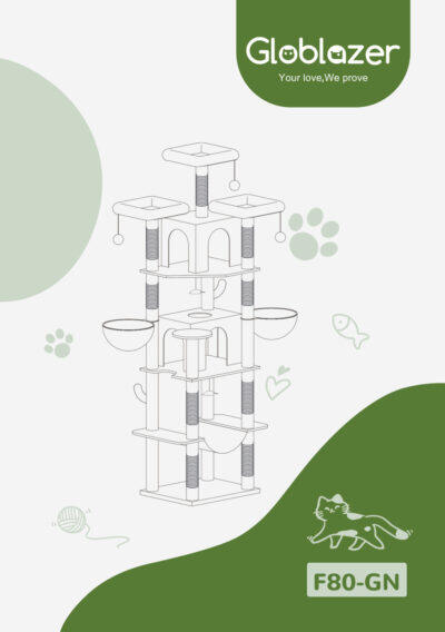 Globlazer F80-GN Cat Tree Assembly Manual Preview