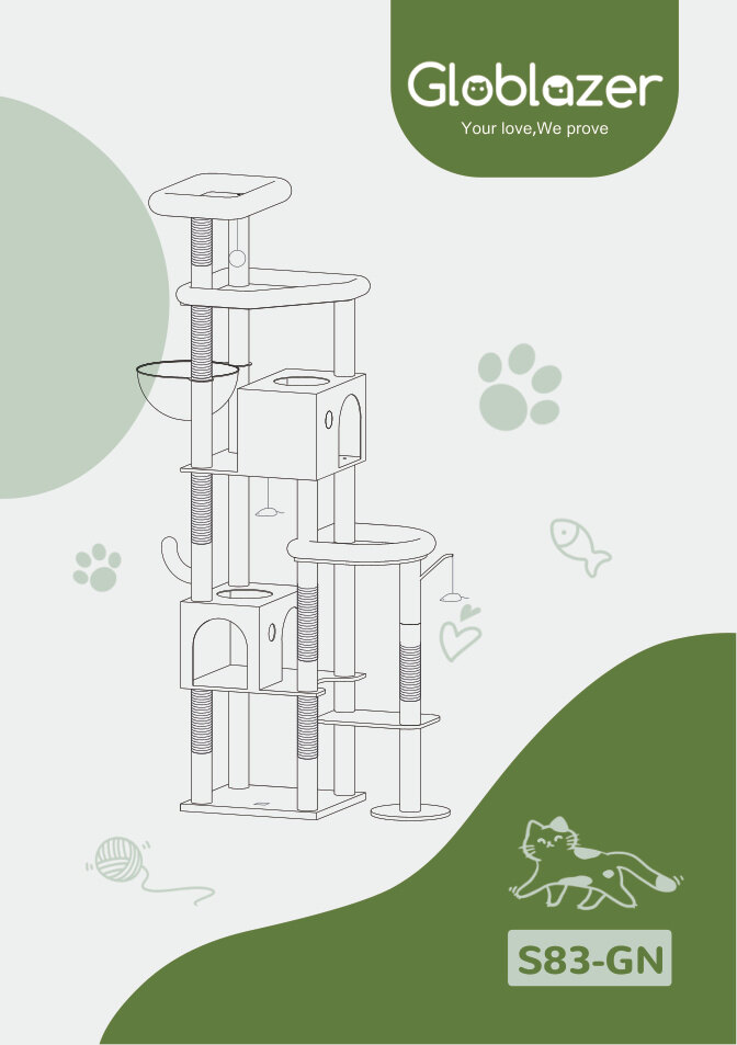 Cover of the Globlazer S83-GN Cat Tree Assembly Manual PDF
