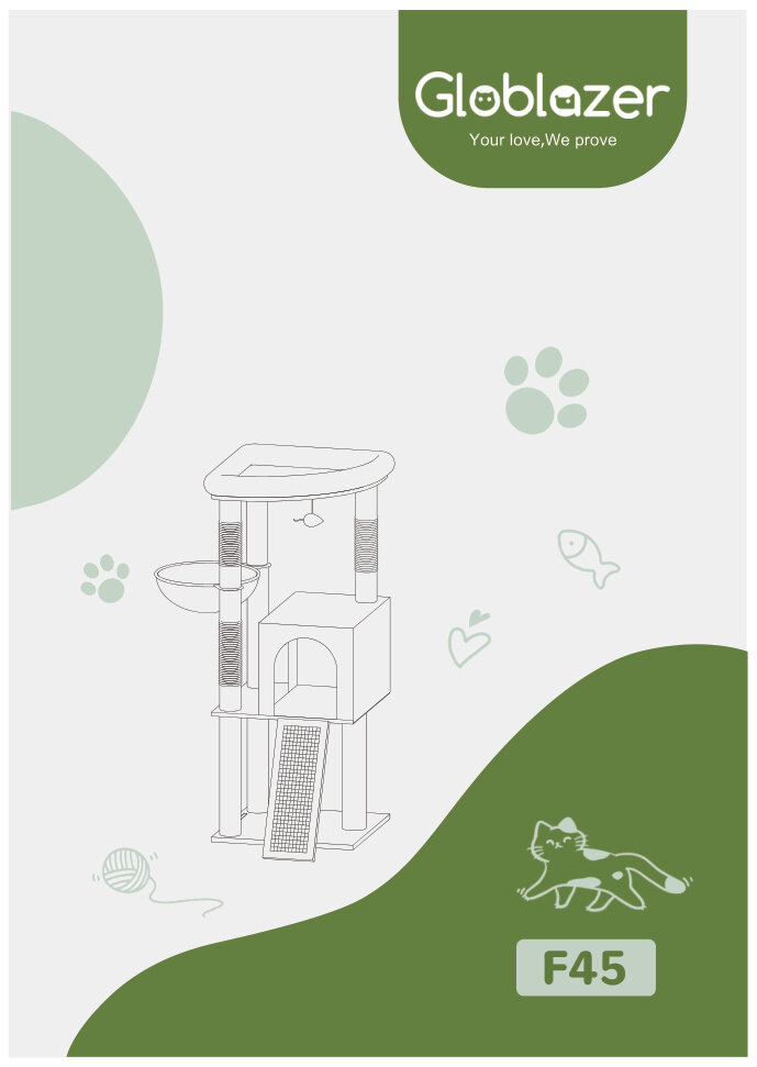 Cover of the Globlazer F45 Cat Tree Universal Assembly Manual PDF