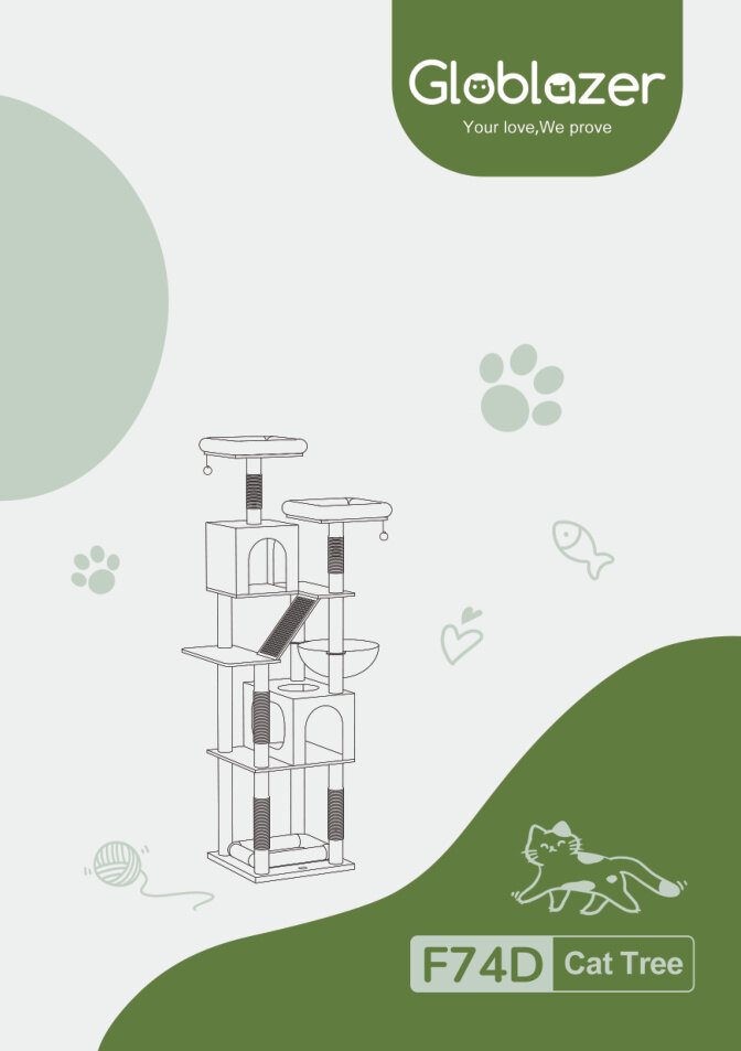 Cover of the Globlazer F74D Cat Tree Universal Assembly Manual PDF