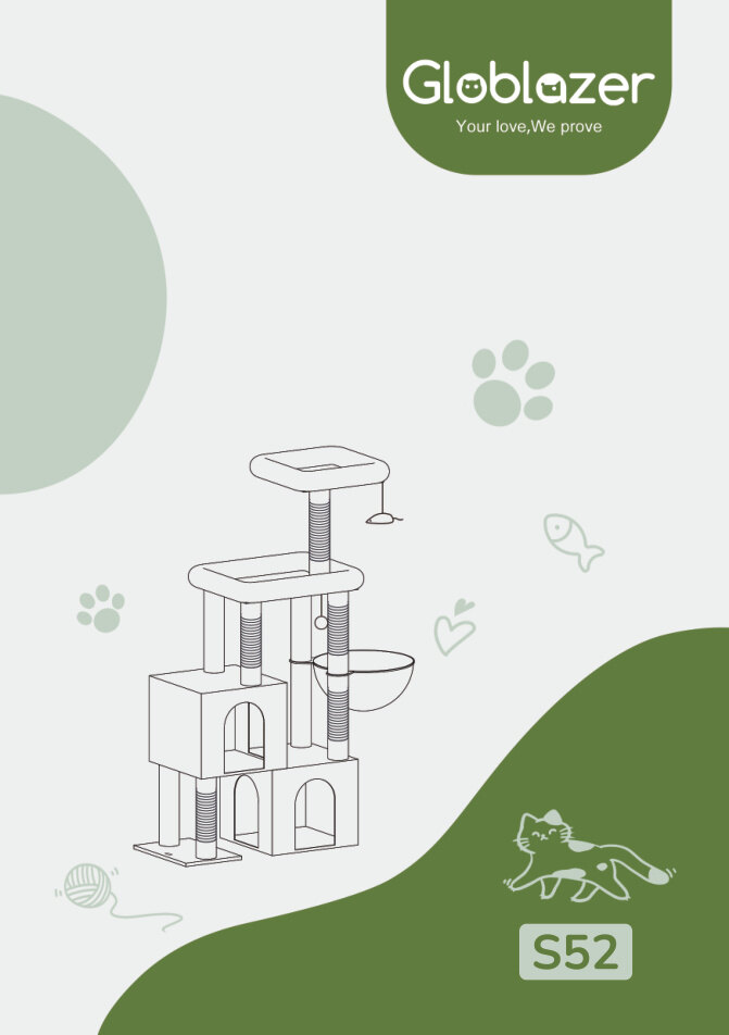 Cover of the Globlazer S52 Cat Tree Universal Assembly Manual PDF
