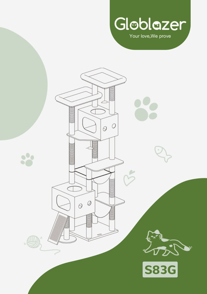 Cover of the Globlazer S83G Cat Tree Universal Assembly Manual PDF