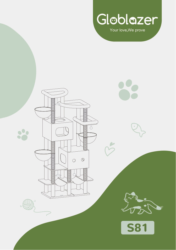 Cover of the Globlazer S81 Cat Tree Universal Assembly Manual PDF