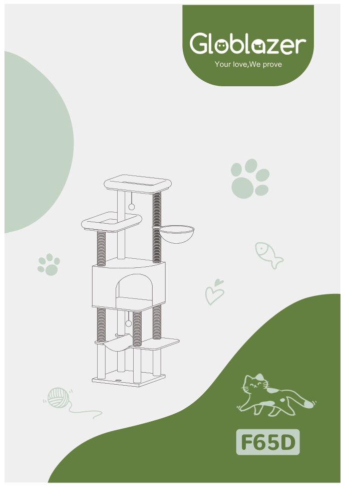Cover of the Globlazer F65D Cat Tree Universal Assembly Manual PDF