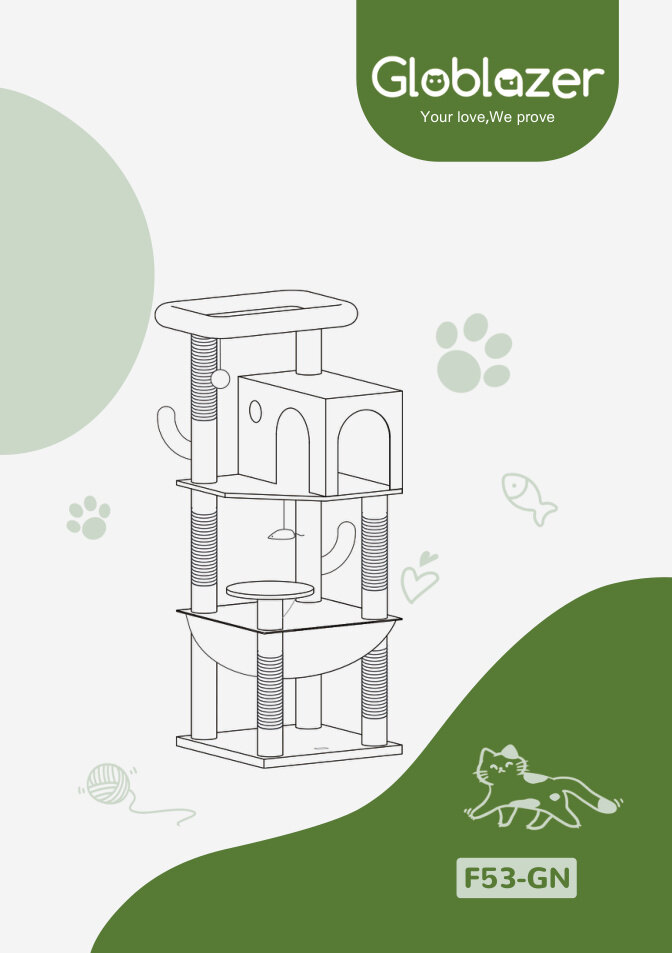 Cover of the Globlazer F53-GN Cat Tree Assembly Manual PDF