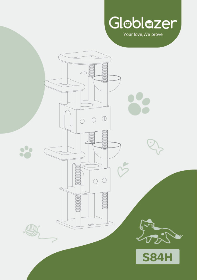 Cover of the Globlazer S84H Cat Tree Universal Assembly Manual PDF