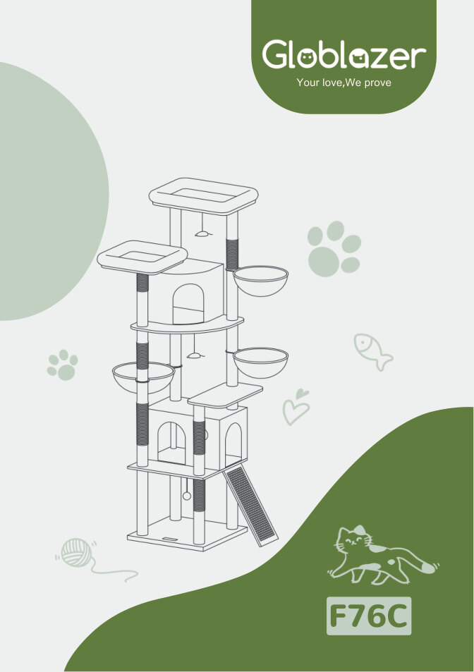 Cover of the Globlazer F76C Cat Tree Universal Assembly Manual PDF