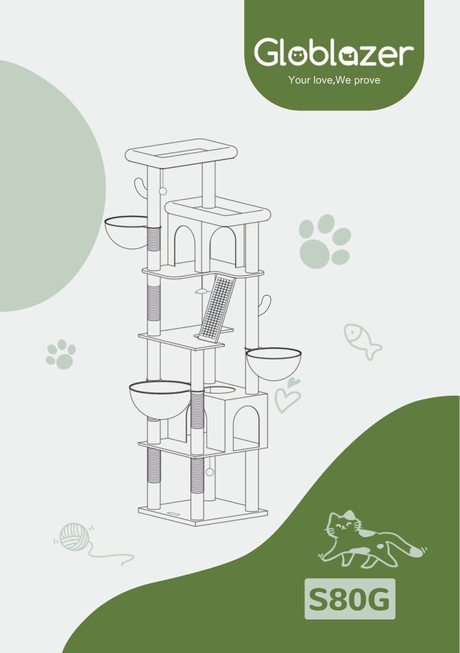 Cover of the Globlazer S80G Cat Tree Universal Assembly Manual PDF