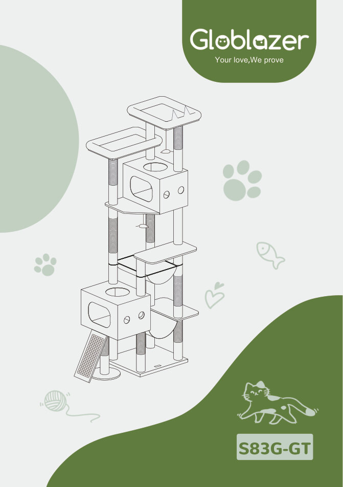 Cover of the Globlazer S83G-GT Cat Tree Assembly Manual PDF