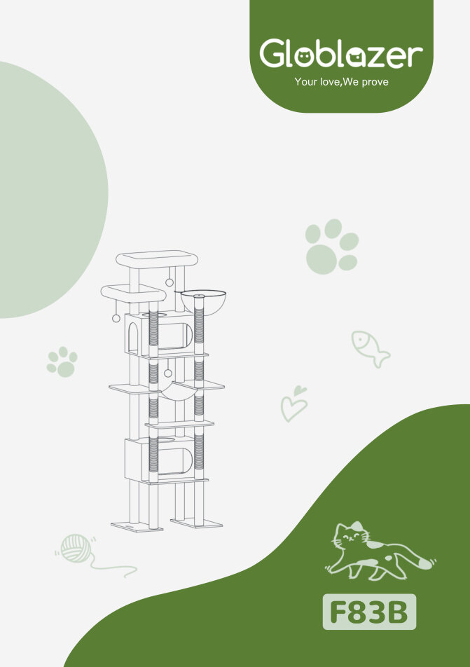 Cover of the Globlazer F83B Cat Tree Universal Assembly Manual PDF