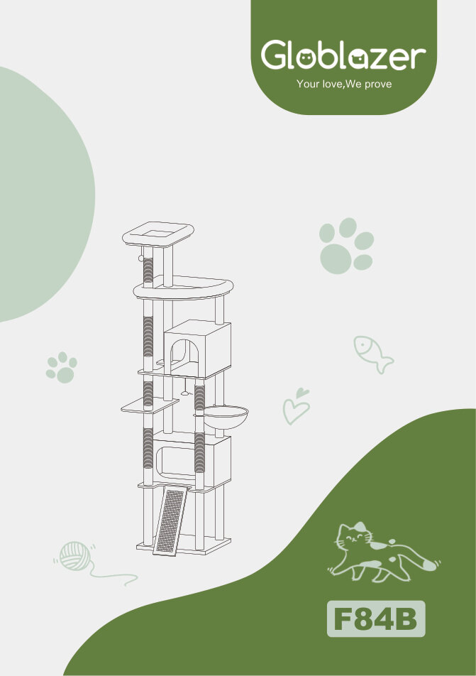 Cover of the Globlazer F84B Cat Tree Universal Assembly Manual PDF