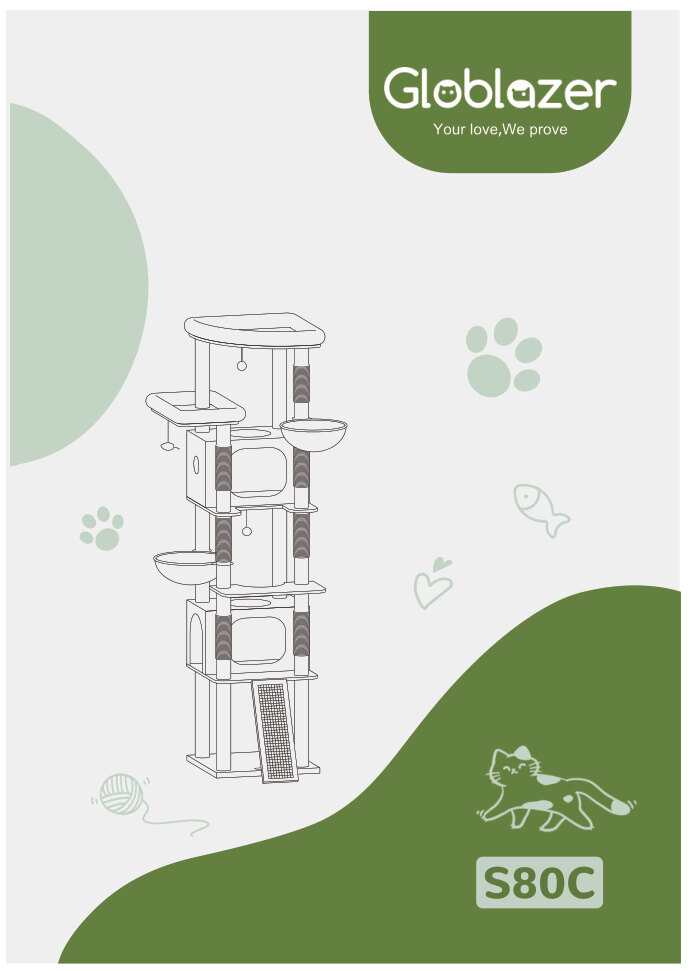 Cover of the Globlazer S80C Cat Tree Universal Assembly Manual PDF