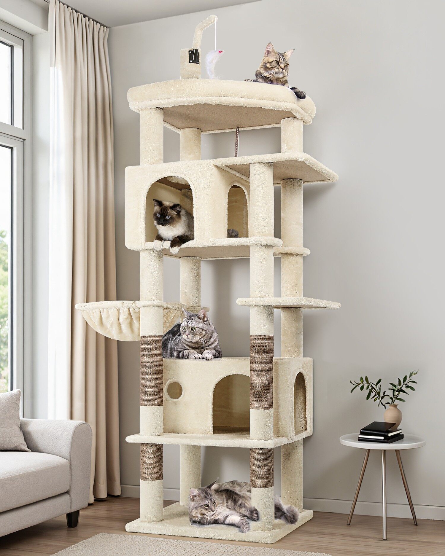 F74B Kratzbaum Xxl (Beige, ca. 185 cm)