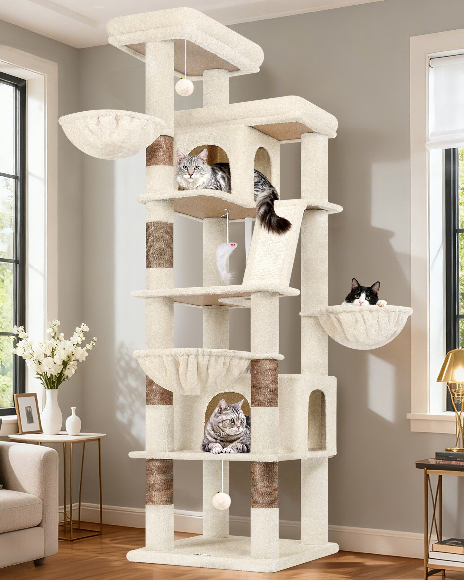 S80G Kratzbaum Groß (Beige, ca. 200 cm)