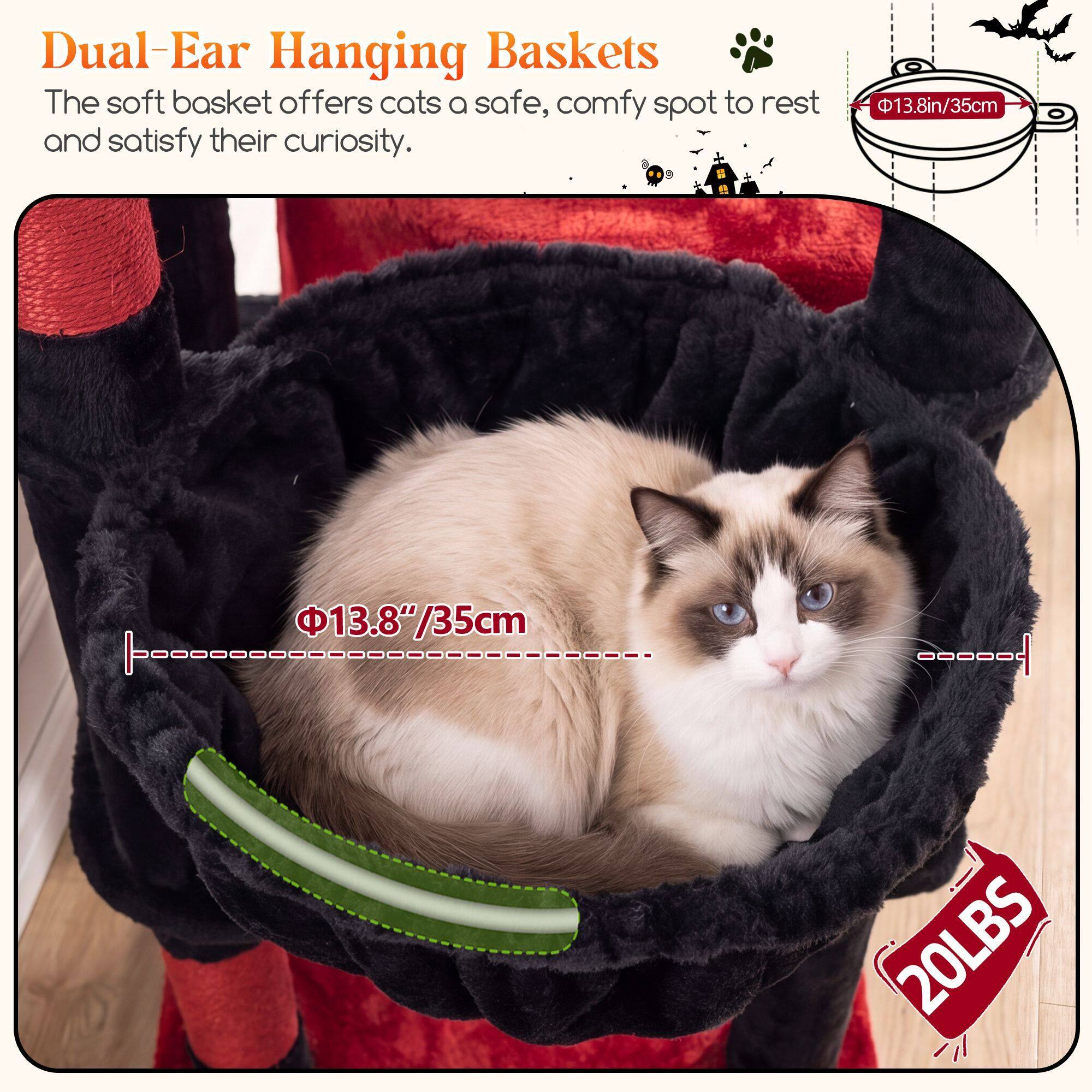 C68 Corner Cat Tree (Gothic Red Black, 68-inch)