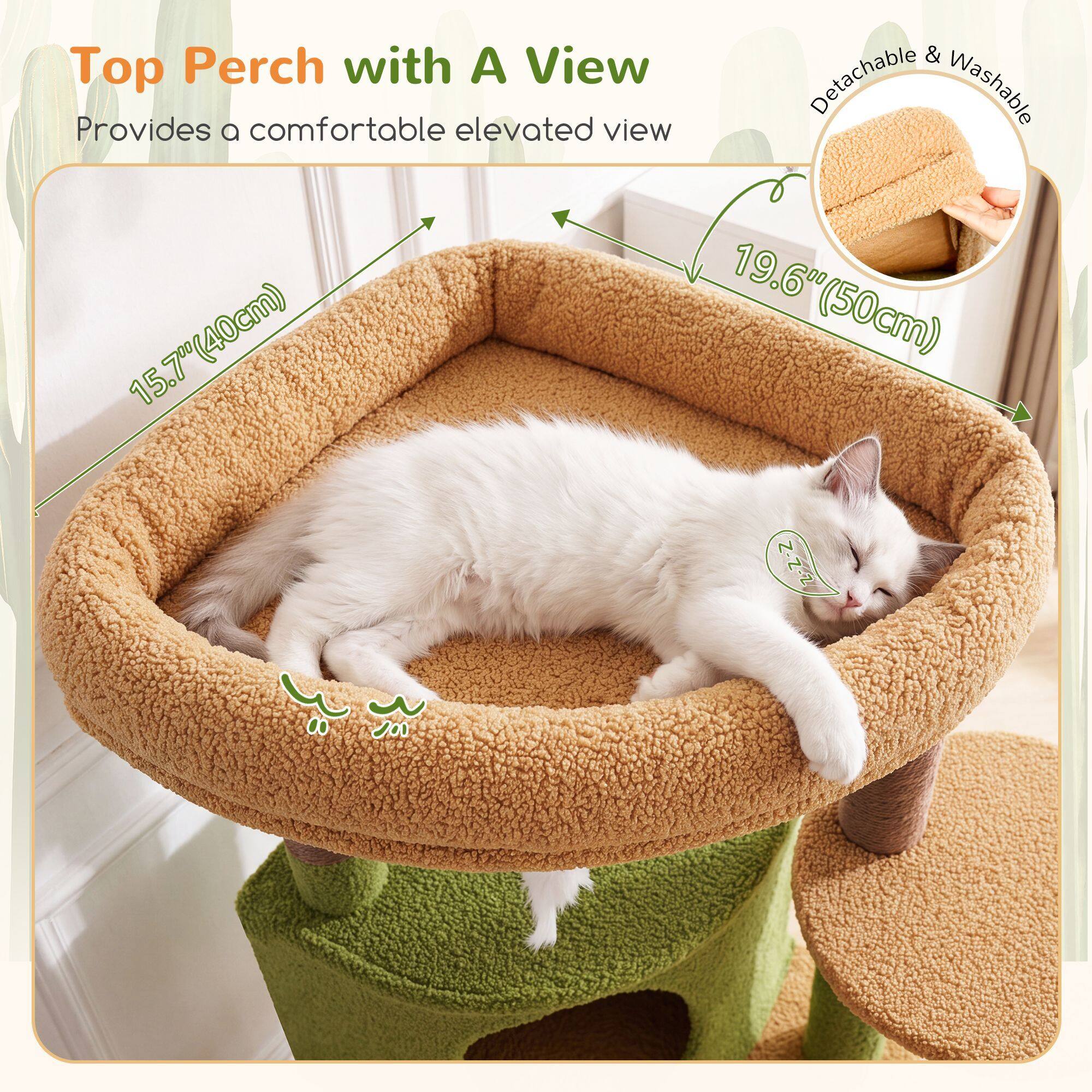 C68 Corner Cat Tree (Cactus Green, 68-inch)