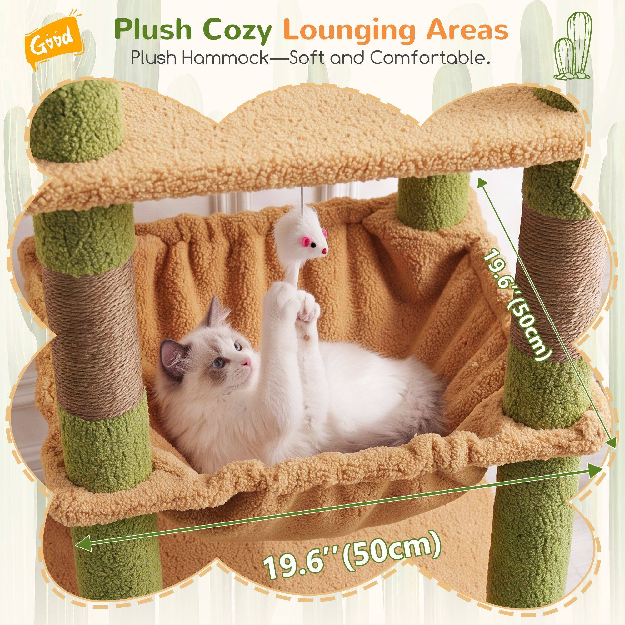 C68 Corner Cat Tree (Cactus Green, 68-inch)