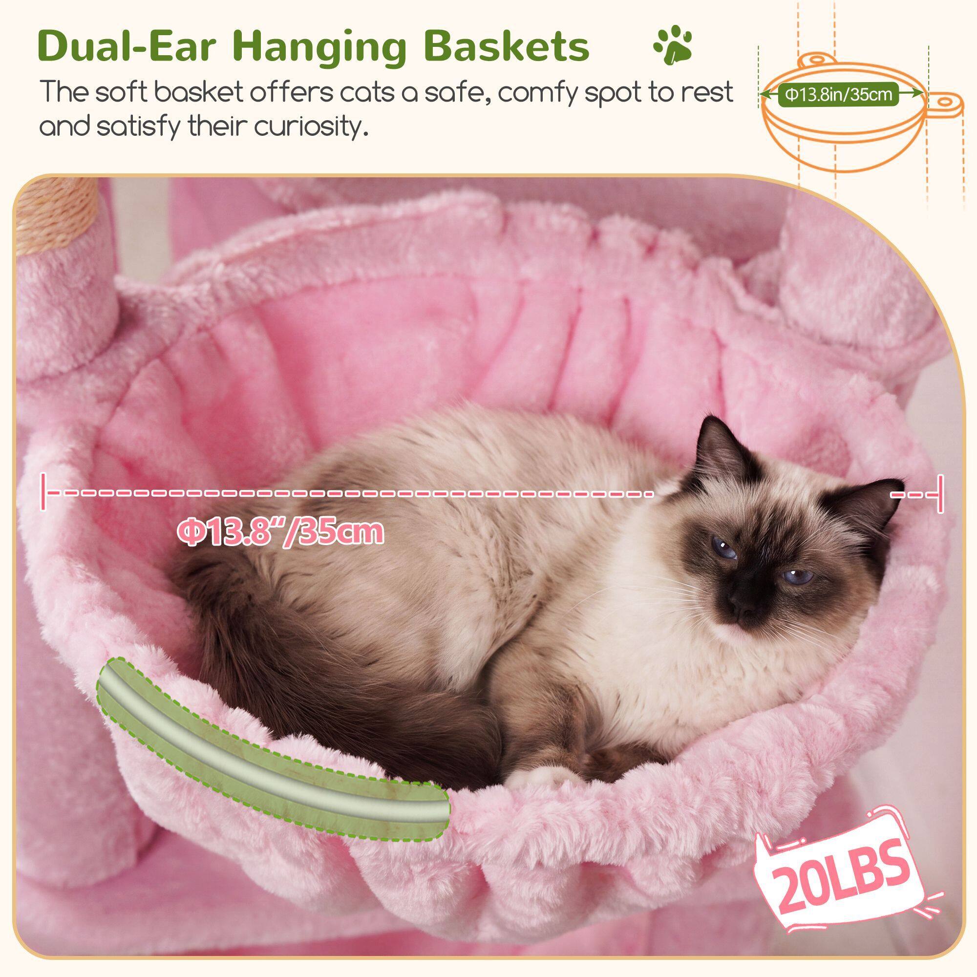 C68 Corner Cat Tree (Pink, 68-inch)