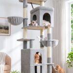 F70F Cat Tree Tower (Light Grey,70-inch)