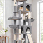 F72H Cat Tree Tower (Light Grey,72-inch)