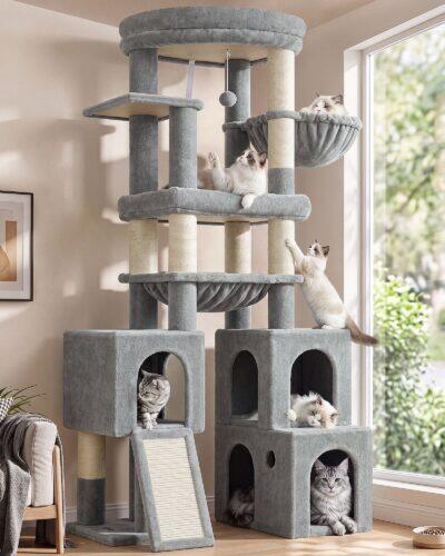 S72G Cat Tower (Light Grey,72-inch)