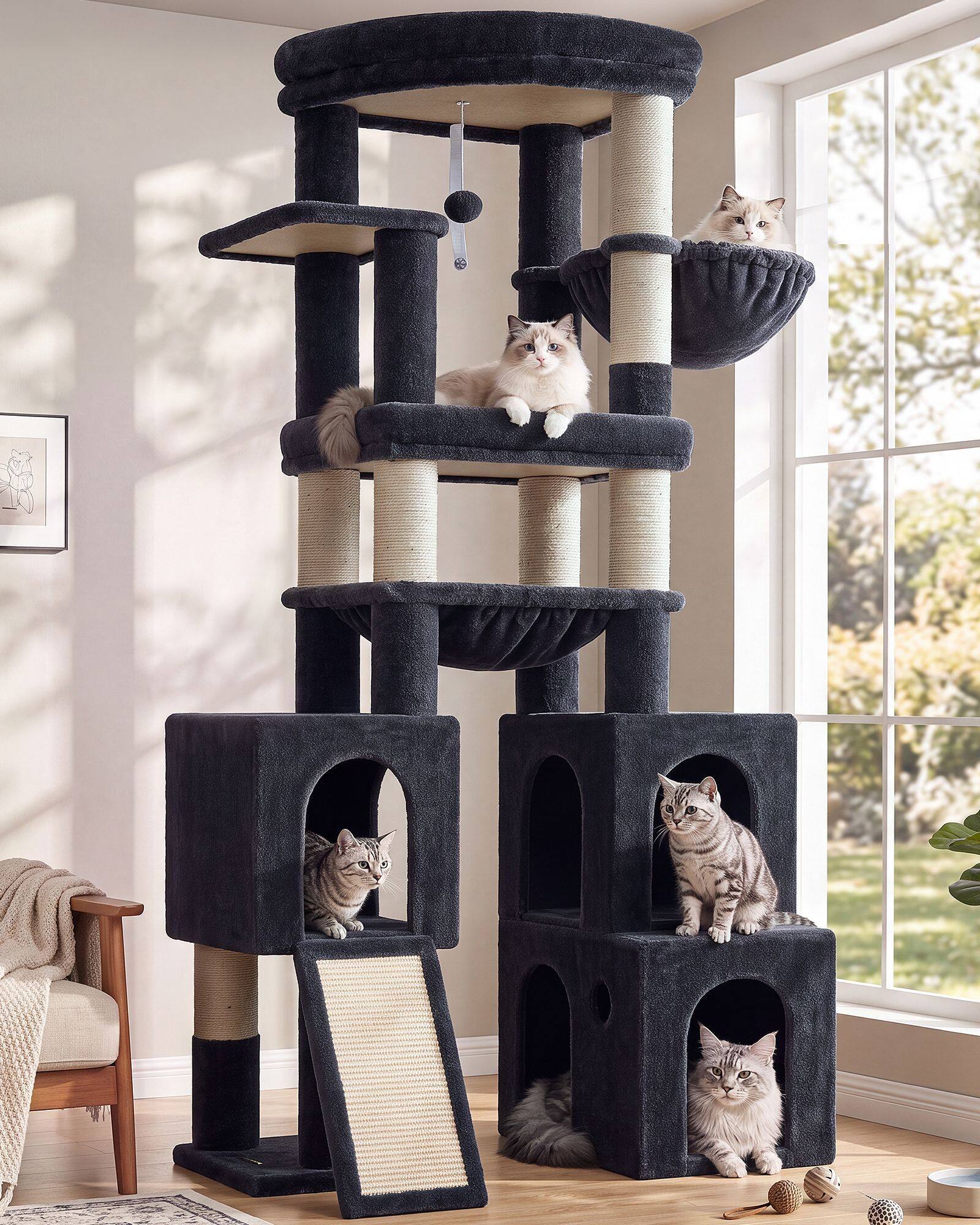 S72G Cat Tower (Dark Grey,72-inch)
