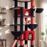 S78G Cat Tree (Gothic Red Black, 78-inch)