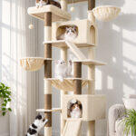 Globlazer 82in Tall Cat Tree Tower for Large Indoor Cats, F82D, Beige