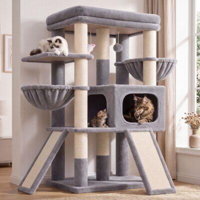 Globlazer Heavy Duty Cat Tree for Large Cats, 25.5in Wide Top Perch, S52F