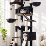 Globlazer 82in Tall Cat Tree Tower for Large Indoor Cats, F82D, Dark Grey