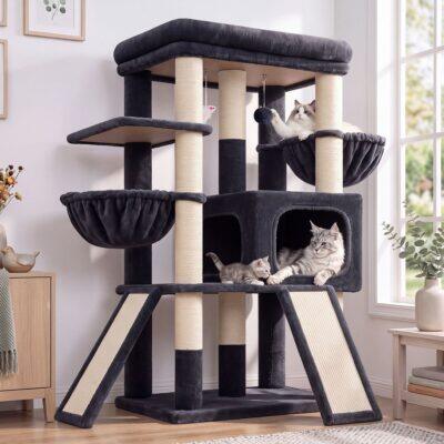Globlazer Heavy Duty Cat Tree for Large Cats, 25.5in Wide Top Perch, S52F