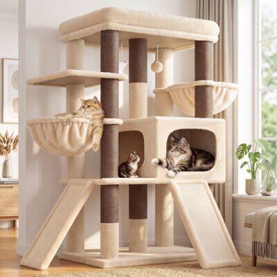 Globlazer Heavy Duty Cat Tree for Large Cats, 25.5in Wide Top Perch, S52F
