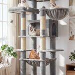 Globlazer XL Giant Cat Tree for Indoor Large Cats, 61in, F61B, Light Grey
