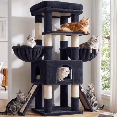 Globlazer Maine Coon Cat Tree Symmetrical Aesthetic, 54in, Z54, Dark Grey