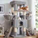 Globlazer Maine Coon Cat Tree Symmetrical Aesthetic, 54in, Z54, Light Grey