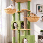 Globlazer Cactus Corner Cat Tree, Space-Saving Tower with Large Perch, C64