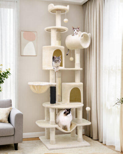 C81 Tall Cat Tower(Beige,81-inch)