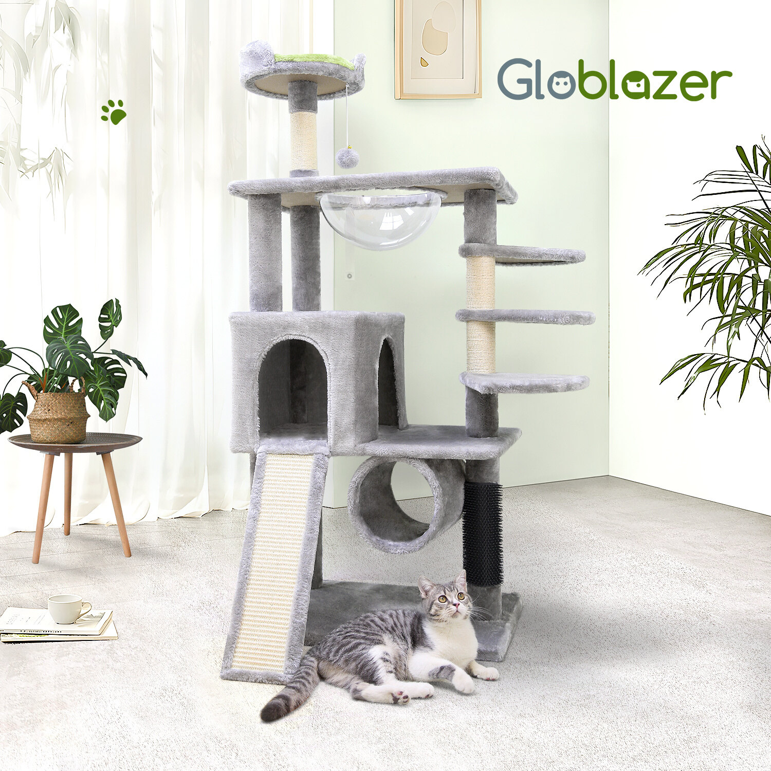 F57 Cat Tree(Light Gray,57-inch)