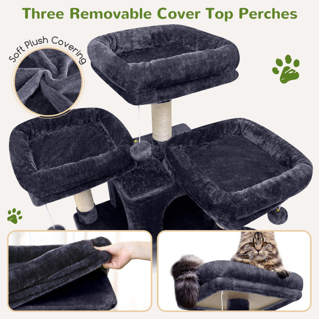 F80 Big Cat Tree(Dark Gray,80-inch) - Cat Trees & Towers - Globlazer