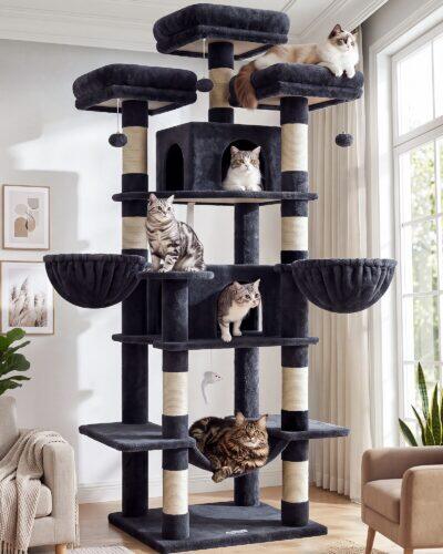 F80 Big Cat Tree (Dark Gray, 80-inch)