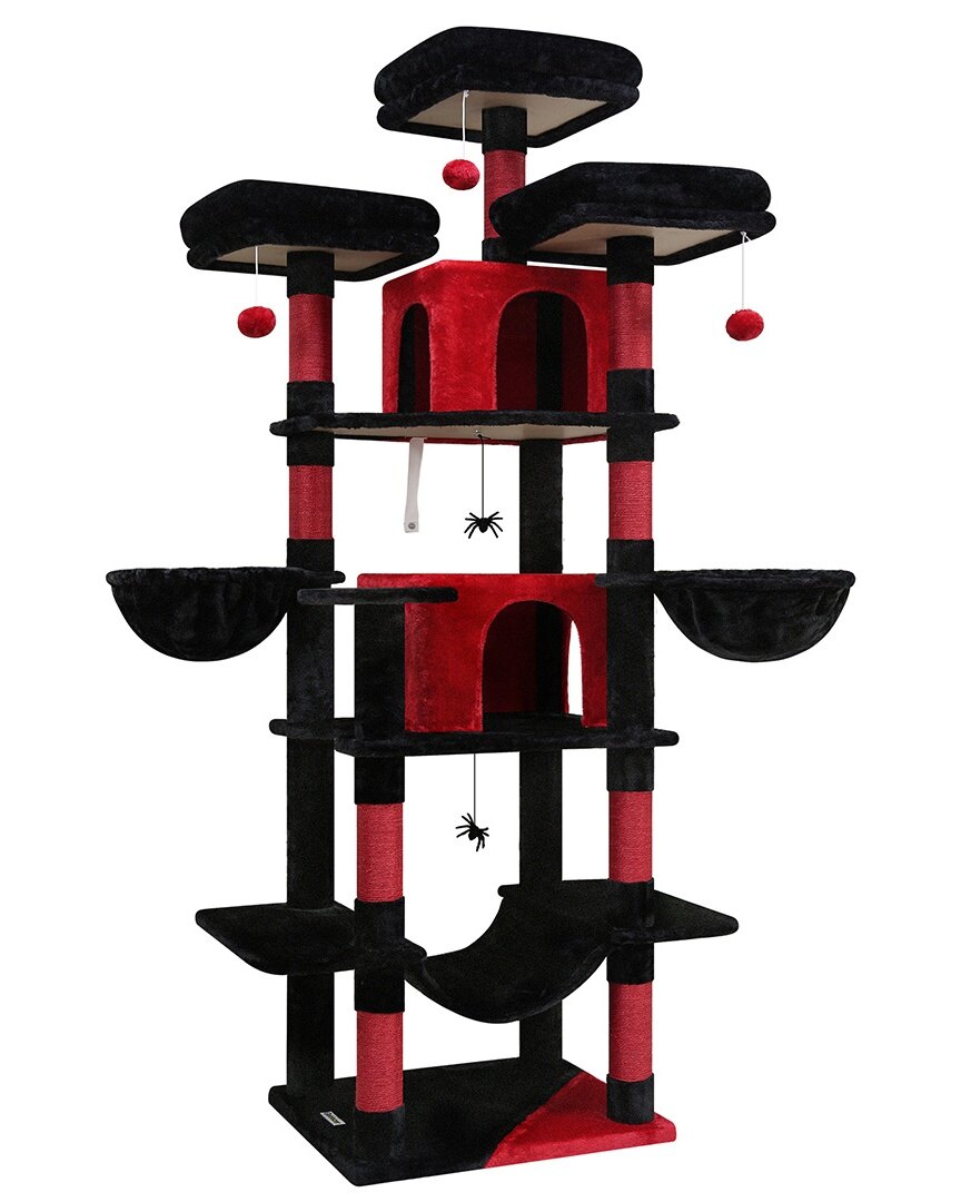F80 Gothic Cat Tree(Black Red,80inch) - Cat Trees & Towers - Globlazer