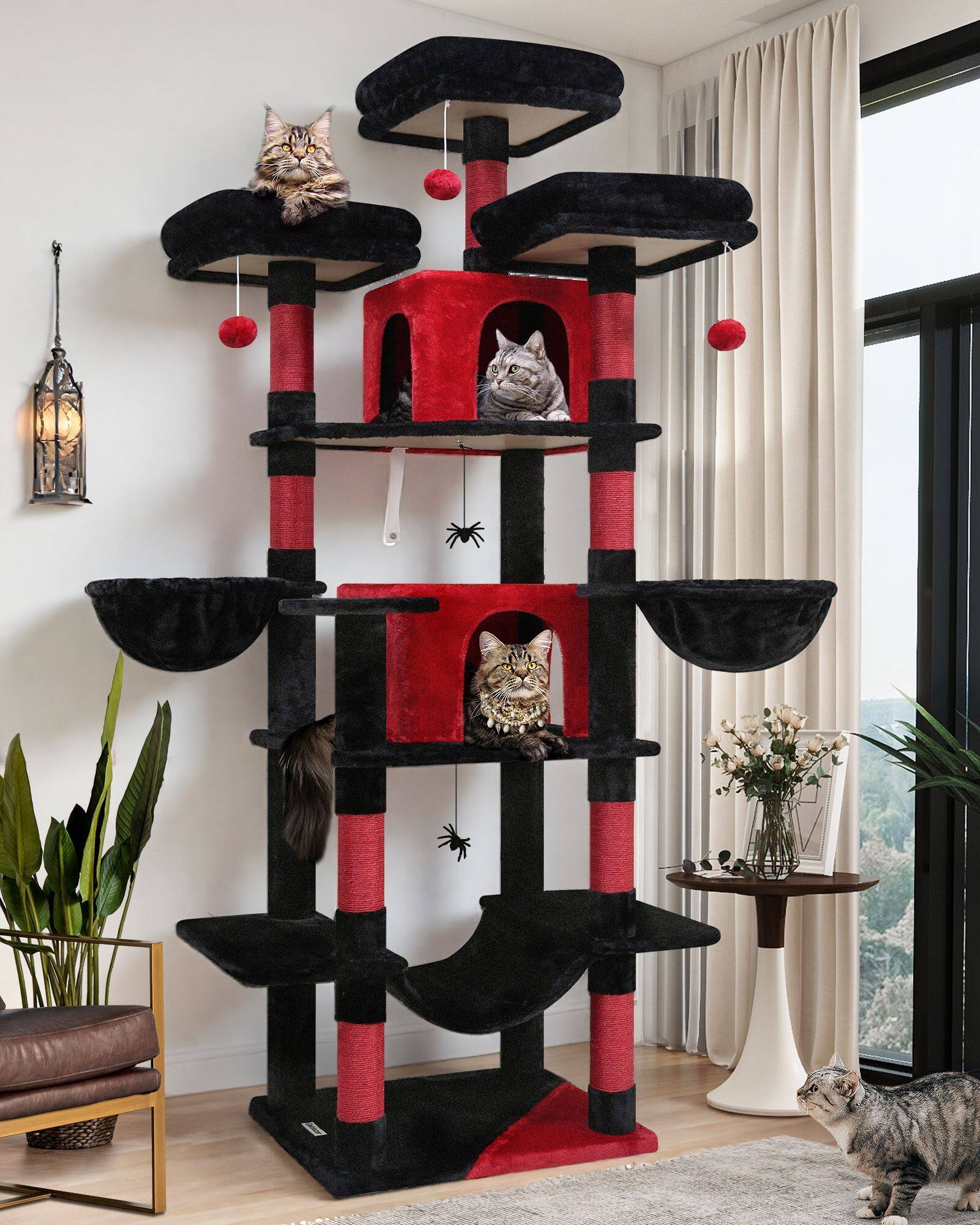 【新品・未使用】ストン・アート　marbell 　cat　大 F80 Gothic Cat Tree(Black Red,80inch) - Cat Trees & Towers - Globlazer