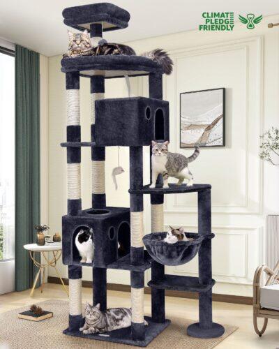 F83 Tall Cat Tree(Dark Gray,83-inch)