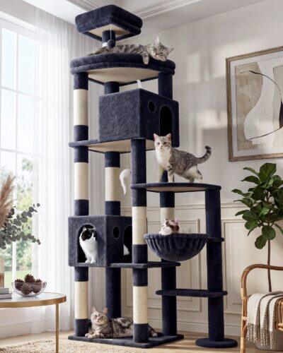 F83 Tall Cat Tree (Dark Gray, 83-inch)