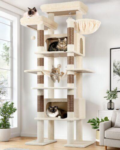 F83B Tall Cat Tower(Beige,83-inch)