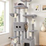 F80E Cat Tree For Large Cats(Light Grey,80-inch)