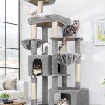 F68 Cat Tower For Indoor Cats(Light Grey,68-inch)
