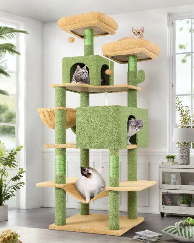F76 Cactus Cat Tree(Green,76-inch)