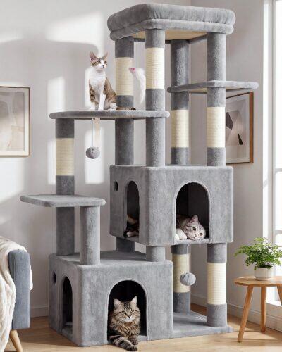 F61 Cat Tower (Light Gray, 61-inch)